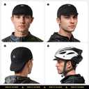 SAITAG Cycling Cap, Bike Skull Cap Helmet Liner with Sun Visor, Sun Protection Running Hat for Men Women Under Helmet Black
