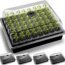 5-Pack No Drip Seed Starter Trays with 4" Humidity Dome - 240 Cells Deep Root Plug Trays, 2.76" Depth for Strong Roots Perfect for Vegetables, Herbs, Flowers & Plant Propagation, Gardening Supplies