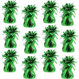 Metallic Balloon Weights, Birthday Party Favors, Novelty and Gag Gifts, 5.5" Inches, 12-Pack (Green)