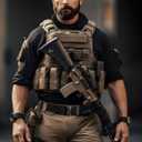 JUKMO Tactical Belt, Military Hiking Rigger 1.5" Nylon Web Work Belt with Heavy Duty Quick Release Buckle (Medium-for Waist 36"-42" (Length 49"), Black)