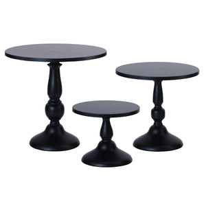 Set of 3 Orange Cake Stands, Metal Round Cake Holder Dessert Pie Pizza Display Stand 8" 10" 12" Serving Tray Halloween Decoration for Wedding Celebration Party Birthday Baby Shower