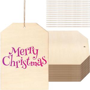SHEUTSAN 30PCS Wooden Tags, 9.8 x 7 Inch Wood Hanging Tags with Hole and Hemp Rope, Unfinished Blank Wood Signs, Name Tags for DIY, Decor, Festival SHEUTSAN 30PCS Wooden Tags, 9.8 x 7 Inch Wood Hanging Tags with Hole and Hemp Rope, Unfinished Blank Wood Signs, Name Tags for DIY, Decor, Festival