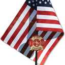 Firefighter Veteran Grave Marker with American Flag - 30" Tall Cemetery Graveside Memorial with Officially Licensed Seal - by Allied Flag