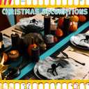 4 Pack Striped and Plain Christmas Table Runner 13 x 72 Inch Linen Tabletop Runner Xmas Table Cloth Cover Supplies for Indoor Outdoor Kitchen Dining Christmas Party Dinner Gatherings Decor