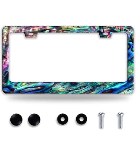 Personalise Aurora Night Sky License Plate Frame Scenery License Plate Frames Car Universal Stainless Steel Accessories Cars Decor with 2 Holes and Screws Fits Standard Us Vehicles Size 12.2 X 6 Inch