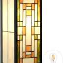 WL0005 Tiffany Style Rectangular Outdoor Wall Lights Stained Glass Corridor Wall Lamp Vintage Outdoor Balcony Aisle Hallway Wall Sconce Lighting,6" Wx 5.5" D x16 H, Bulb Included (Bricks)