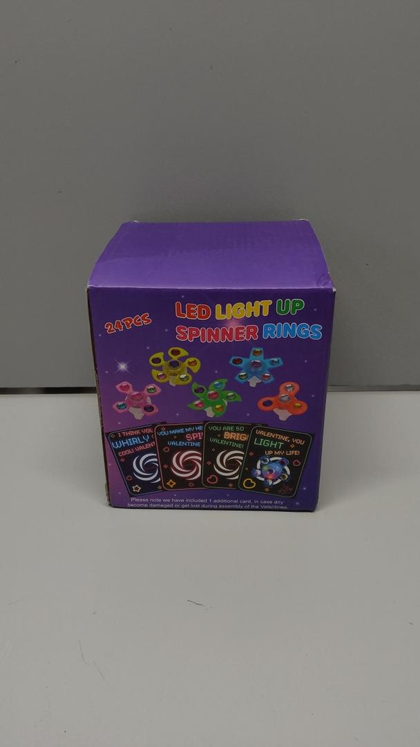 24PCS LED Light Up Fidget Spinner Rings Glow Party Favors Bulk for Kids 4-8 8-12 Easter Egg Fillers Goodie Treat Bags Stuffers Pinata Carnival Prizes Classroom Treasure Box Toys Birthday Return Gifts