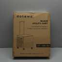 Folding Utility Cart Black Portable Rolling Crate Handcart Foldable Shopping Trolley Collapsible, with Lid, on Wheels, for Grocery, Garden, Office, Storage, Teacher, Tool (Black)