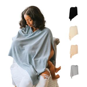 Breathable Nursing Cover Up for Breastfeeding - Privacy Nursing Covers - Newborn Essentials Must Haves - Improved Ponchy by Gold Mamas - Blue