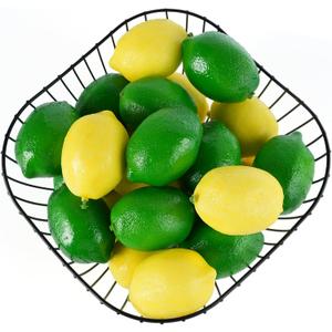 22 Pcs Fake Fruit Artificial Lemons, Fake Lifelike Fruit Plastic Lemons for Home Kitchen Party Photography Props, Simulation Fruit Set, Party Christmas Decoration
