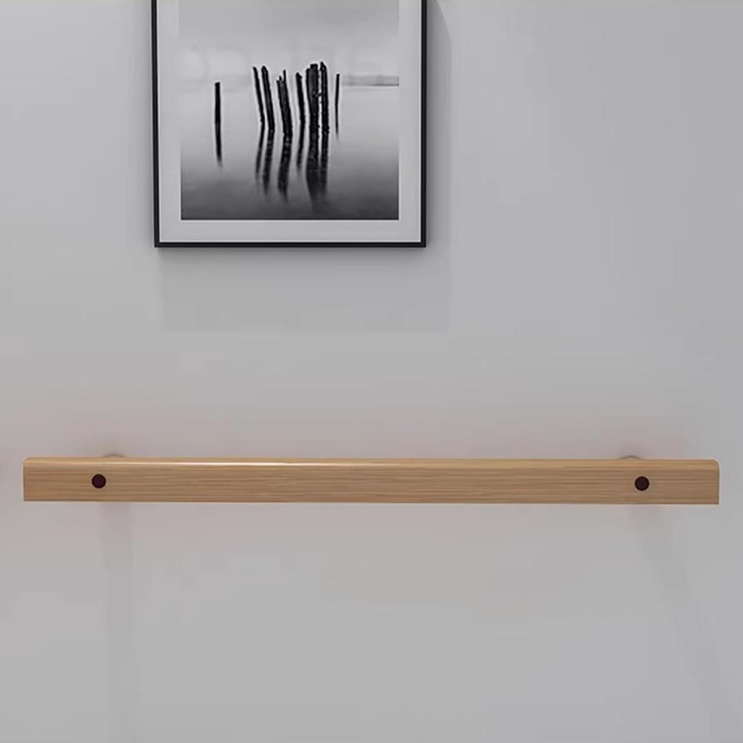 1-4.6ft Solid Wood Stair Handrail,Modern Wall Mount Corridor Support Railing,Safety Non-Slip Stair Railing,Staircase Handrail for Indoor Home Against The Wall Loft Elderly Ba(Size:80cm/31.5in)