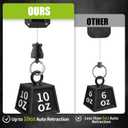 3 x Luminous CB Mic Holder, Retractable 360 Rotatable Microphone Hanger Keeper CB Radio Accessory, Heavy-Duty Tether 32" Stainless Steel Cord with Adjustable Mount Kit for Truck Night Driving