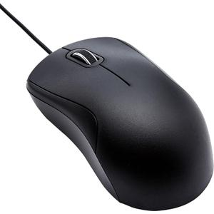Amazon Basics 3-Button USB Wired Mouse with Precision Scroll Wheel, 1000 DPI, Ergonomic Grip, Plug and Play, 6-foot Cable, Black