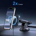 ESR for 15W MagSafe Car Mount Charger, for MagSafe Car Charger, Suction Cup Magnetic Wireless Car Charging, Dashboard Car Phone Mount for iPhone 17/16/15/14/13/12, S25, Pixel 10, Fast Charging