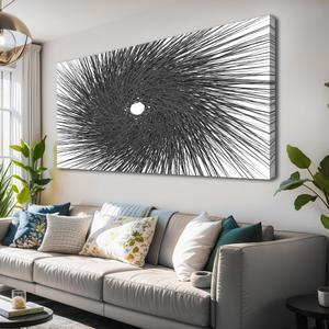abstract Wall Art Framed Ready to Hang Wall Art Modern artwork Fantasy Paintings Black and grey abstract lines Wall Art Prints Canvas Painting 20"x40"Large Size for Living Room Bedroom Office Decoration