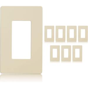 Faith Ivory 1-Gang Screwless Wall Plate (8-pack) | Light Switch Plate or Wall Plate for Electrical Outlet | 1-Gang Wall Plate for Decorator Switches and Receptacles | Heat-Resistant Thermoplastic