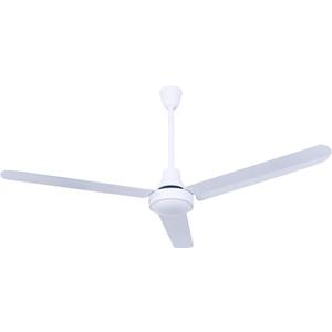 56" White Weatherproof Industrial Ceiling Fan  High-Performance DC Motor  Wall Control  Ideal for Outdoor Patios, Gyms & Warehouses