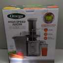Omega Centrifugal Juicer with Extra Large Chute High Speed Extractor For Fruits and Vegetables, Features 2 Speeds Stainless Steel Filter and Large Pulp Container, 1000-Watts, Silver