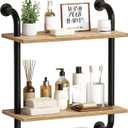 Tinpin Bathroom Shelves Wall Mounted, Rustic Farmhouse Pipe Shelves, 2-Tier, Industrial Shelving Over Toilet, Floating Shelf Decor for Bathroom, Kitchen, Bedroom, Living Room 17.3 inch