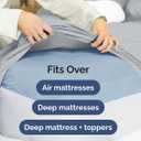 Extra Deep Queen Fitted Sheet - Hotel Luxury Single Fitted Sheet Only - Easily Fits 18 inch to 24 inch Mattress - Ultra Soft, Wrinkle & Fade Free w/Extra Deep Pocket - Breathable & Comfy - Steel Blue