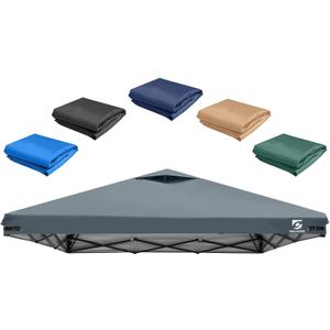 10x10 Pop Up Canopy Replacement Top Cover with Air Vent for Straight Leg Canopy Tent, Waterproof for Outdoor Garden Patio Camping Sun Shade (Light Gray)