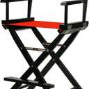 Casual Home 24" Director's Chair Black Frame-with Red Canvas, Counter Height, 24 in