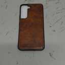 Design Compatible with Samsung Galaxy S22 5G Case Luxury Leather Business Slim Non-Slip Soft Grip Shockproof Protective Cover 2022 6.1 Inch (Brown)