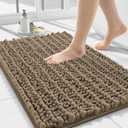Smiry Bathroom Rugs Mat 24x16, Extra Soft Absorbent Chenille Bath Rugs, Non Slip Rubber Backing Machine Washable Quick Dry Bath Mats for Bathroom Floor, Tub, Shower, Home Decor Accessories, Camel