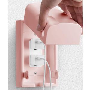 Bates - Baby Safety Outlet Cover Box, Pink, Outlet Covers Baby Proofing, Plug Covers Baby Proofing, Baby Outlet Cover, Socket Covers Baby Proofing, Baby Outlet Covers Baby Proof, Outlet Box Cover (1 Pack)