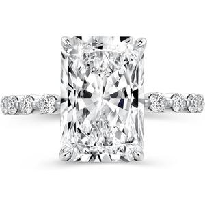 Maxinejewelry 4CT Elegant Radiant Cut Engagement Ring, 5A Cubic Zirconia Bridal Wedding Jewelry Promise Ring, Size 5