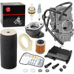 Carburetor Carb & Air Filter foam & Intake Manifold Boot Kit For Yamaha Warrior 350 YFM350X Carb 1987-2004