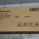 HAUSFRAU Ottoman with Storage Bench Folding Foot Rest Stool White