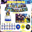 42Pack Coralines Party Supplies Pack IncludesBannerCake TopperBlackdrop,Balloons for Coralines party Decoration plates