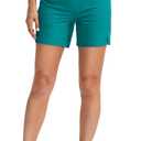 G Gradual Women's 5" High Waisted Swim Board Shorts with Phone Pockets UPF 50+ Quick Dry Beach Shorts for Women with Liner(Aqua Blue, Medium)
