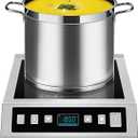 AMZCHEF Induction Cooktop Commercial, Professional Portable Burner, 1800W Countertop Stove Burner with ETL-Certified Induction Hot Plate 3 Hours Timer,8 Temperature & Power Levels,LCD Screen (Silver)