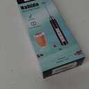 Nahida Black Milk Frother Wand for Coffee, Frother Handheld Rechargeable Electric Whisk Drink Mixer with 3 Heads 3 Speeds Coffee Frother Electric Stirrer For Latte, Cappuccino, Hot Chocolate