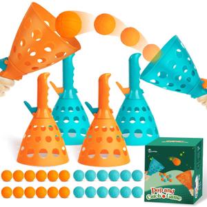 punkdog Pop and Catch Ball Game with 24 Balls and 4 Catch Launcher Baskets - Outdoor Indoor Game Activities, Christmas Beach Sport Summer Beach Toys for Kids Ages 4 5 6 7 8 10 12+ punkdog Pop and Catch Ball Game with 24 Balls and 4 Catch Launcher Baskets - Outdoor Indoor Game Activities, Christmas Beach Sport Summer Beach Toys for Kids Ages 4 5 6 7 8 10 12+
