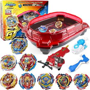 Bey Battling Top Burst Stadium Battle Set  Complete Battle Game Set with stadium, 8 Bey Blades Toys & 2 TwoWay LR Launchers Grip Combat Battling Game Toys Birthday Gifts for 812 Boys Children Kids