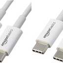 Amazon Basics USB-C to USB-C 2.0 Fast Charger Cable, 480Mbps Speed, USB-IF Certified, for Apple iPhone 15, iPad, Samsung Galaxy, Tablets, Laptops, 6 Foot, White (Pack of 2)