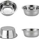 4-Pack Stainless Steel Dog Bowls 47 Oz Metal Dog Bowls for Large & Medium Dogs, 304 Stainless Steel Dog Bowl, Dishwasher Safe Basic Dog Food Bowls Stainless Steel Cat Bowls for Kennel