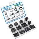 MroMax 630Pcs Internal Tooth Star Lock Washers 9 Sizes Quick Speed Locking Washers Assortment Kit 65Mn Steel Push on Retaining Clips Fasteners Black Oxide Finish M2 M2.5 M3 M4 M5 M6 M8 M10 M12