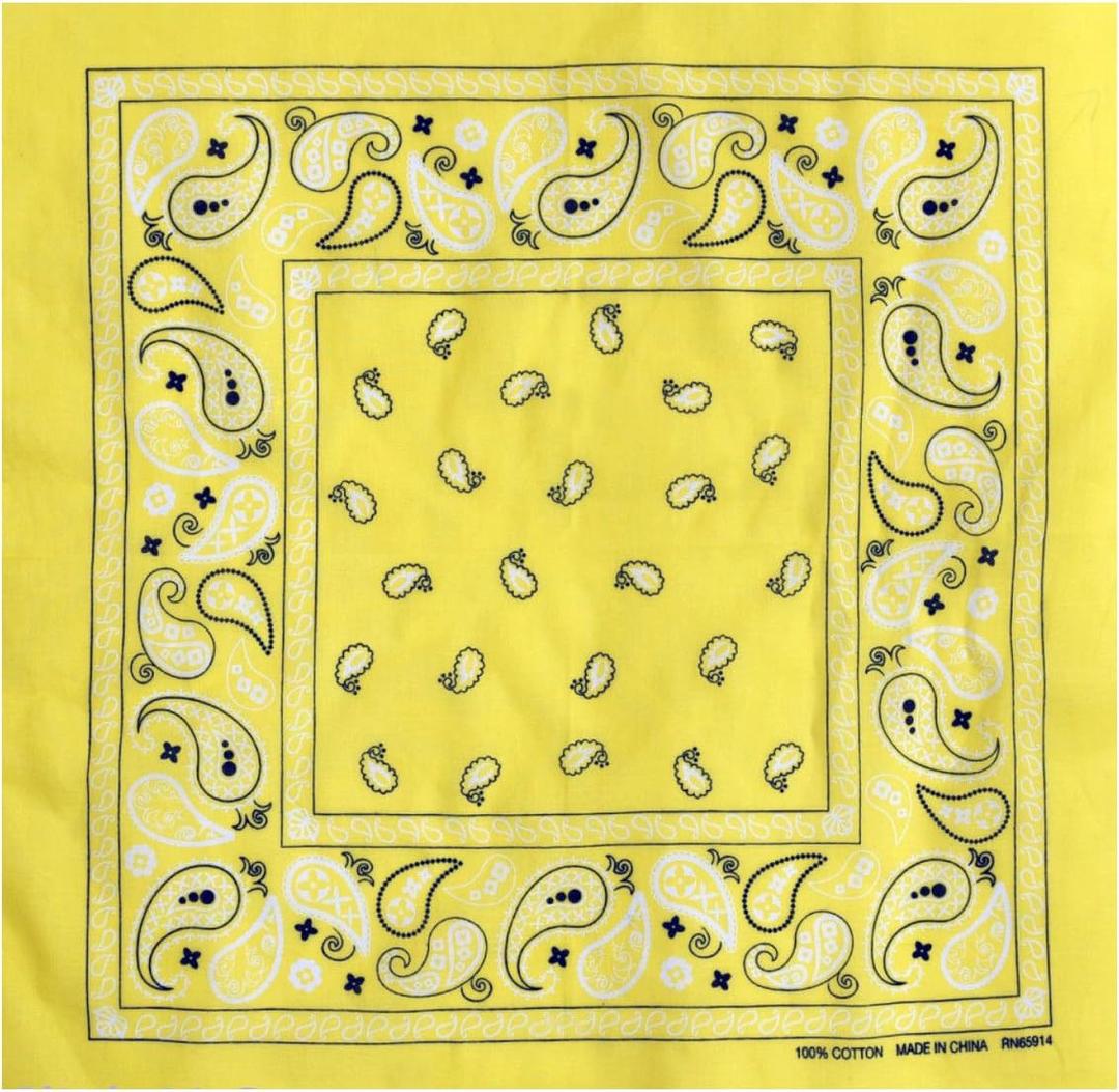 L&M 12Pcs Bandanas 100% Cotton Paisley Print Head Wrap Scarf Wristband