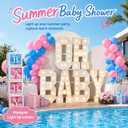 【 OH Baby 】+96pcs balloons, large letter lights 3FT/4FT, neon lights, suitable for birthday parties, baptismal anniversaries, engagements, wedding parties, proposals, event decorations (3FT)
