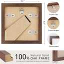 puthiac 4x4 Solid Oak Wood Picture Frame, Fits 3x3 with Mat or 4x4 Without Mat, Wall or Tabletop Display with Stand, Plexi Front, 3 Pack, Walnut