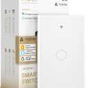 MOES Matter Smart Touch Wall Light Switch, Glass Panel Wi-Fi Wall Switch, Needs Neutral Wire, Single Pole, 2.4GHz, Timer and Schedule,Remote & Voice Control with Alexa, Google Home & Siri White 1 Gang