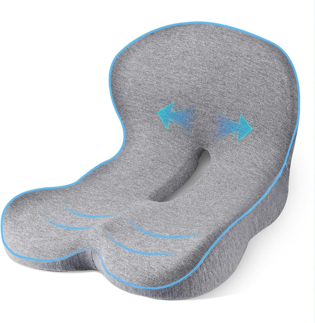 Trucker seat Cushions for Long Sitting, semi Truck seat Cushion with Lumbar Support, Truck seat Cushion for Back Pain and Supporting The HIPS, Trucker Essentials (Gray)