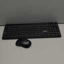 Wireless Keyboard and Mouse Combo, MARVO 2.4G Ergonomic Wireless Computer Keyboard with Phone Tablet Holder, Silent Mouse with 6 Button, Compatible with MacBook, Windows (Black)