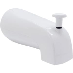 Westbrass E531D-1F-50 5-1/4" Reach Wall Mount Tub Spout with Front Diverter, Powder Coat White