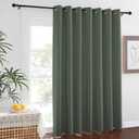 NICETOWN Blackout Sliding Door Curtains 84 inch Length - Grommet Thermal Curtain Room Darkening Sound Reducing Drape for Bedroom/Living Room (Dark Mallard, 1 Panel, W100 x L84)