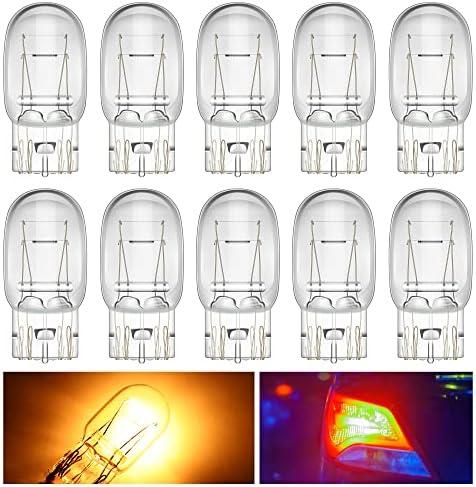 Meonum 10 Pcs 7443 Bulb, T20 1891 7443LL Brake Light Bulb for Daytime Running(DRL), W21/5W Automotive Reverse/Strobe Brake/Tail/Backup/Parking/Tail Light/Turn Signal Replacement for Cars, Trucks